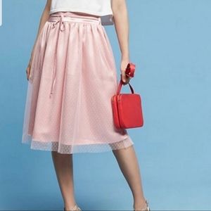 Anthropologie Isla Maude Tulle Pink Skirt